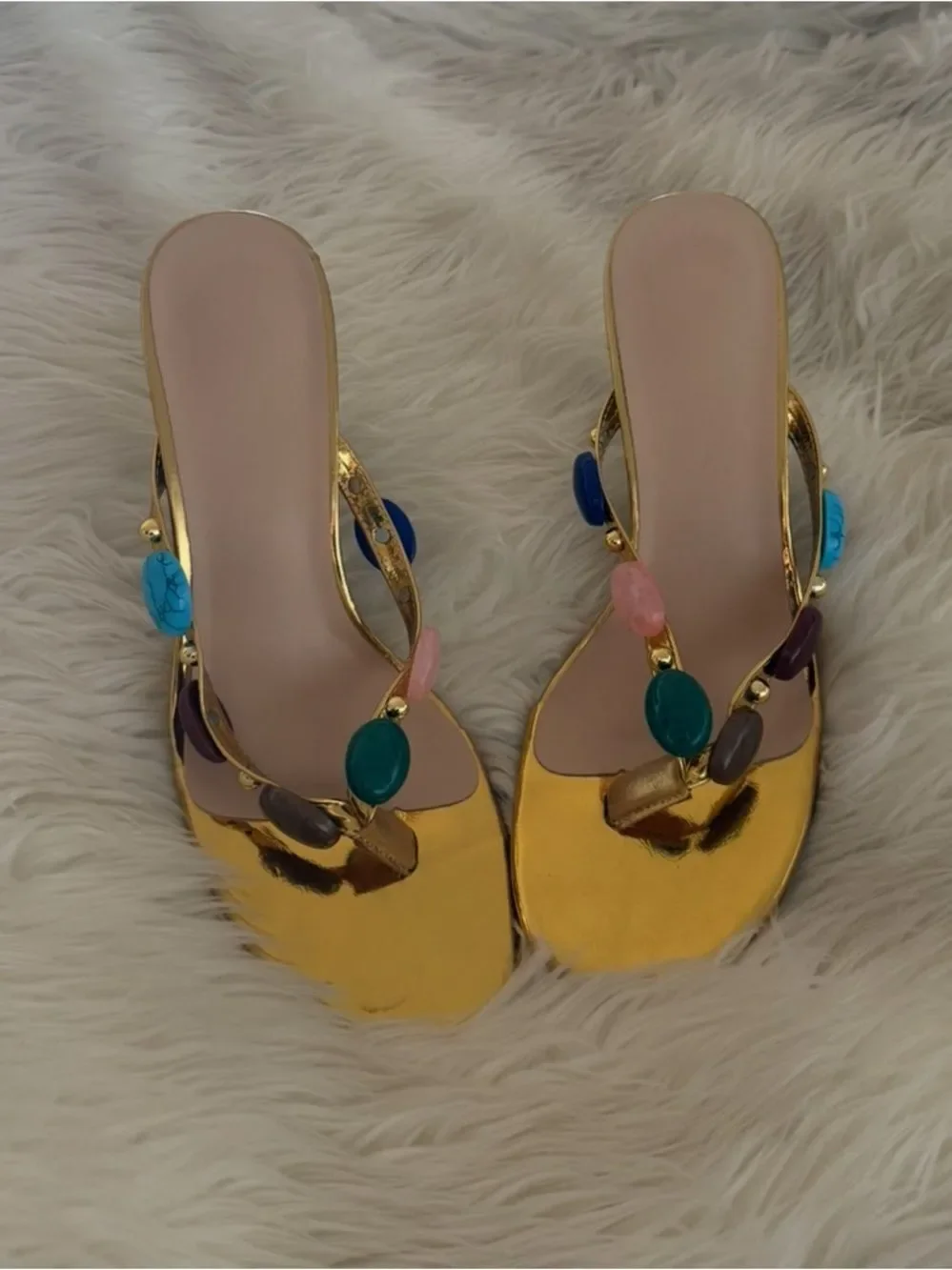 Multi-Color Gemstone Heels